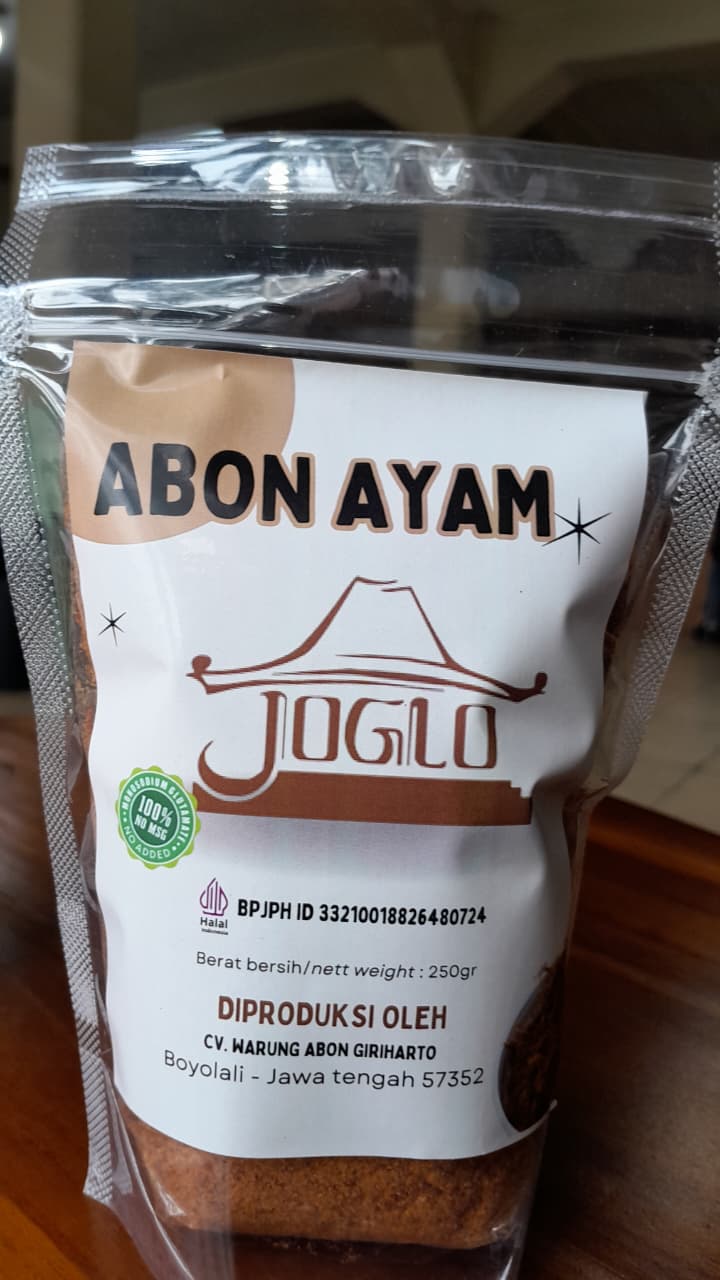 abon daging ayam joglo original non msg (100gr) abon daging ayam joglo original non msg (100gr)