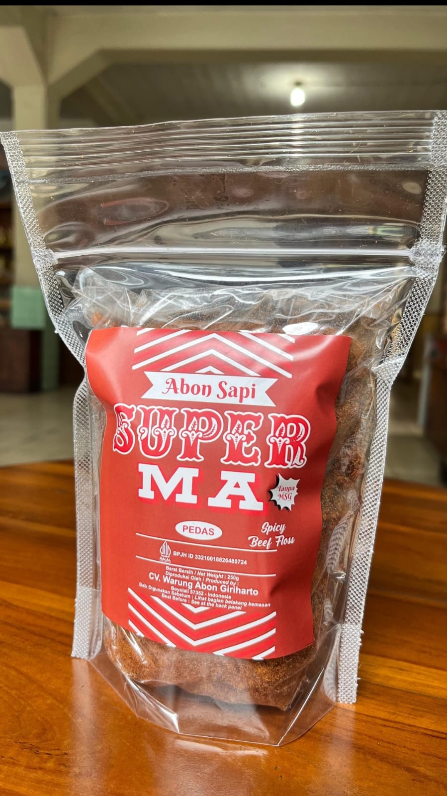 abon super ma pedas non msg (250gr) abon super ma pedas non msg (250gr)